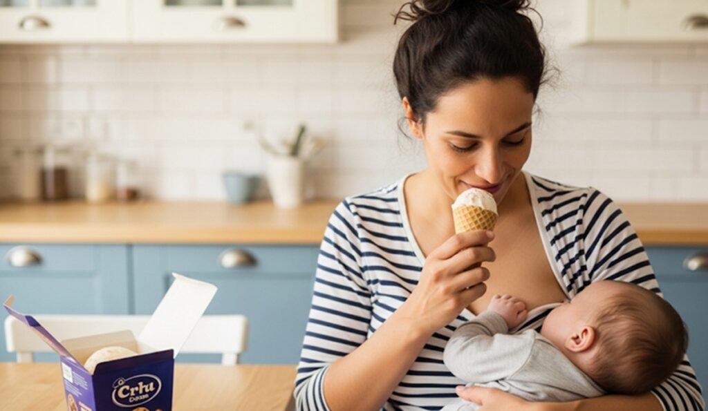 can breastfeeding moms consume icecream realistic image